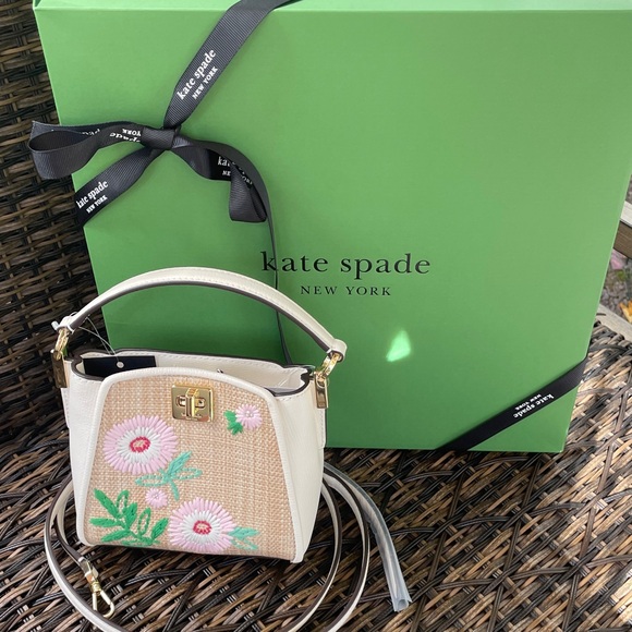 Kate Spade Beige and Pink Floral Shoulder Bag - Picture 1 of 5